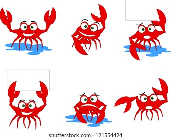 Funny Red Crabs Characters