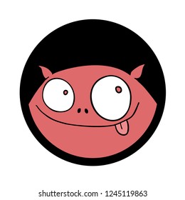 funny red demon monster illustration