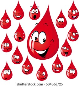 funny red drop cartoon - vector illustration