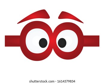 Funny red eye mask. vector illustration