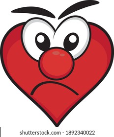 Funny red heart with eyes.cartoon style
