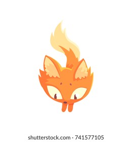 Funny red kitten jumping, cute cartoon animal character vector Illustration