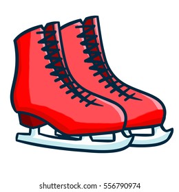 Funny red pink skating shoes - vector.