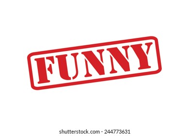 FUNNY Red Rubber Stamp Vector over a white background.