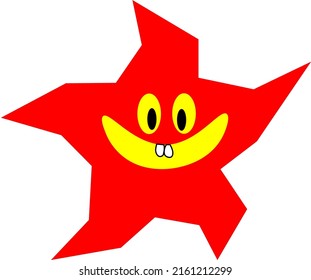 A funny red star with its beautiful smile