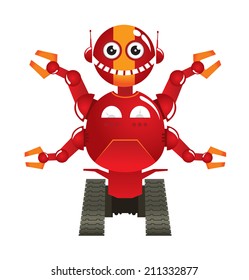 funny red toy robot