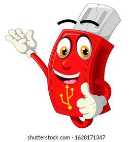 Funny Red Universal Serial Bus Usb Cable Cartoon