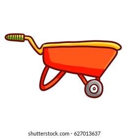 Funny red yellow cart ready to use - vector.