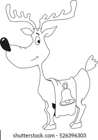 Funny reindeer coloring