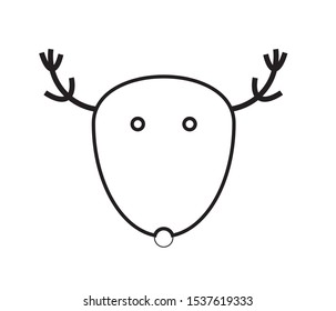 funny reindeer shaped christmas icon