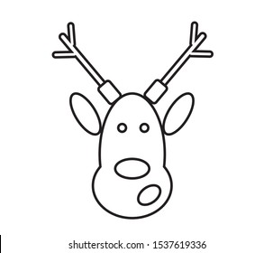 funny reindeer shaped christmas icon