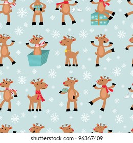 Funny reindeers background