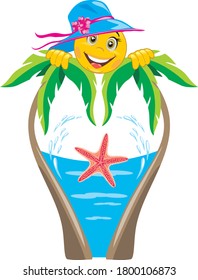 Funny resort design for card. Vector
