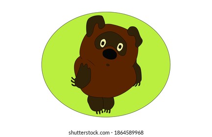 Funny restless kind bear from the Soviet cartoon