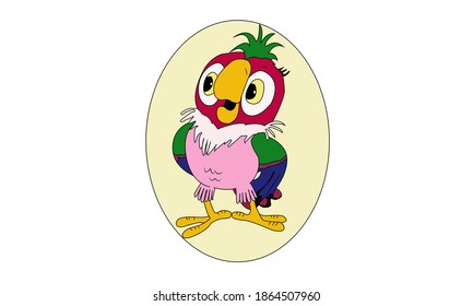 Funny restless kind parrot from the Soviet cartoon