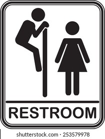 Funny restroom sign, ALL GENDER, fully editable vector EPS10