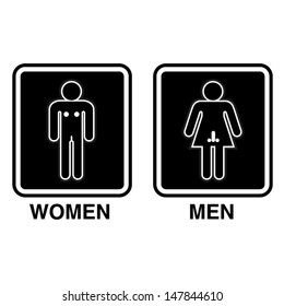 Funny Restroom Sign / vector