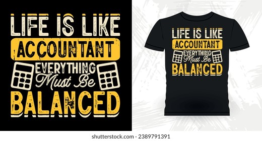 Funny Retired Accounting Auditor Retro Vintage Accountant T-shirt Design