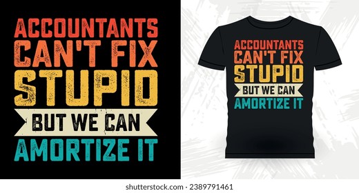 Funny Retired Accounting Auditor Retro Vintage Accountant T-shirt Design