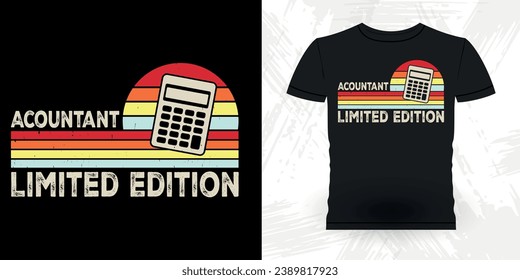 Funny Retired Accounting Auditor Retro Vintage Accountant T-shirt Design