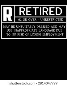 Funny Retired typography Design, 
