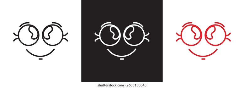 Funny retro cartoon character face drawing icon. Animation art style bundle. Mascot gesture sticker.  Vector illustration. isolated on white and black background. EPS 10