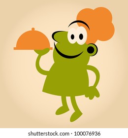 chef de desenho animado retro engraçado