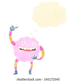 funny retro cartoon cloud monster