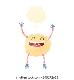 funny retro cartoon cloud monster