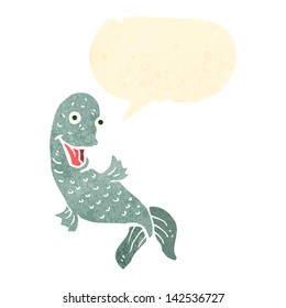 funny retro cartoon fish