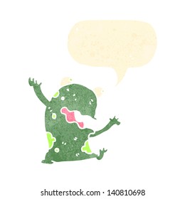 funny retro cartoon frog