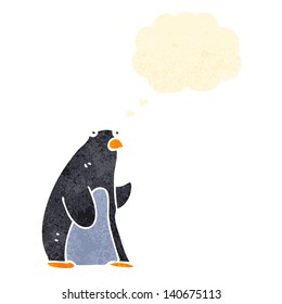 funny retro cartoon penguin