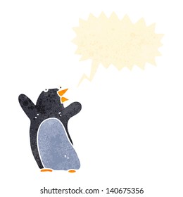 funny retro cartoon penguin