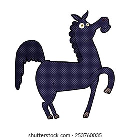 funny retro comic book style cartoon horse