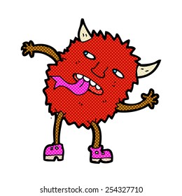 funny retro comic book style cartoon monster
