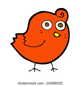 funny retro comic book style cartoon bird