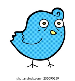 lustiger Retro-Comicbuchstil-Cartoon-Vogel