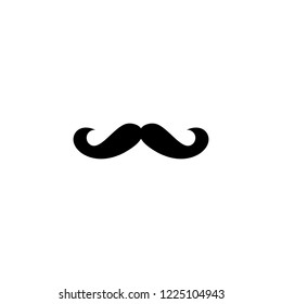 Funny retro fake mustache black icon. Mens moustache silhouette.