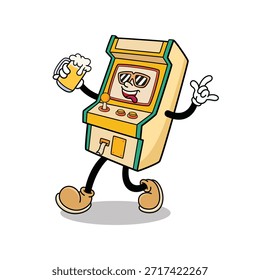 Funny Retro Game Console Character