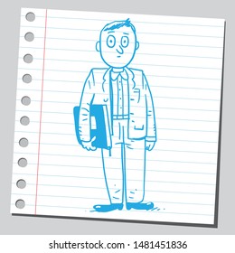 Funny retro looking school teacher.