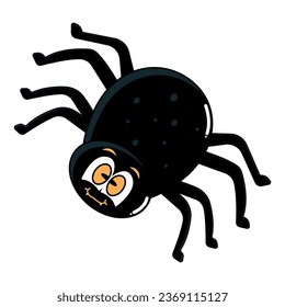 Funny retro spider character for Halloween. Happy Halloween. Vector illustration.