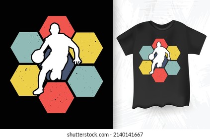 Funny Retro Vintage Basketball Player T-shirt Design