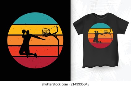 Funny Retro Vintage Basketball T-shirt Design