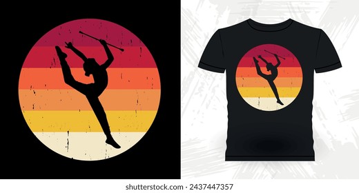 Funny Retro Vintage Baton Twirling T-shirt Design