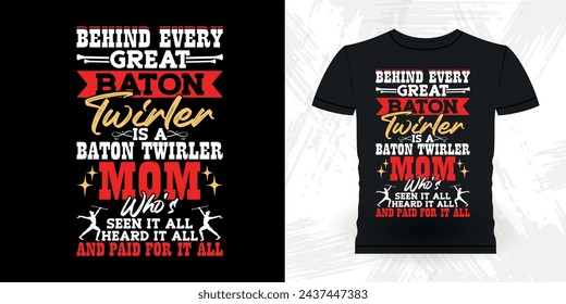 Funny Retro Vintage Baton Twirling T-shirt Design