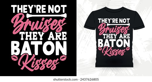 Funny Retro Vintage Baton Twirling T-shirt Design 