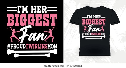 Funny Retro Vintage Baton Twirling T-shirt Design 