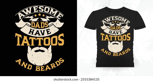 Funny Retro Vintage Beard T-shirt Design