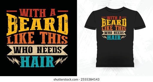 Funny Retro Vintage Beard T-shirt Design