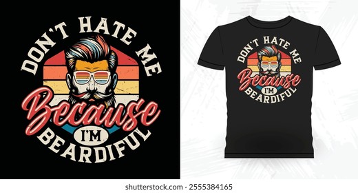 Funny Retro Vintage Beard T-shirt Design